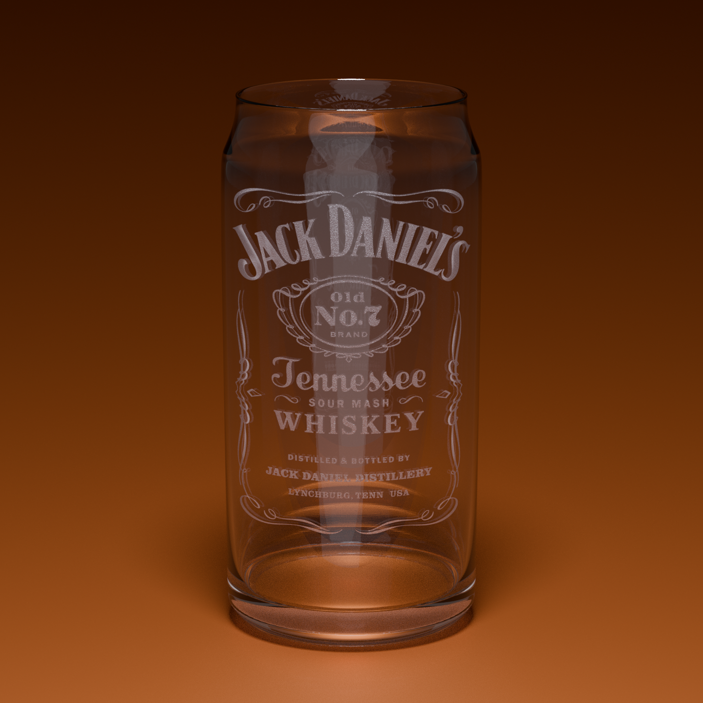 Jack Daniels Engraved Glass Can (Legacy Edition)