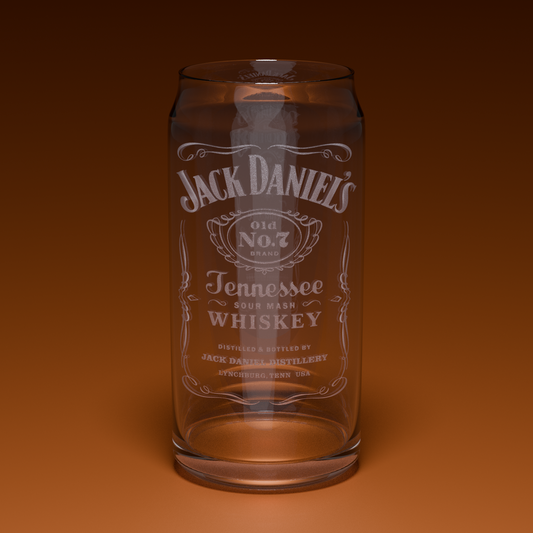 Jack Daniels Engraved Glass Can