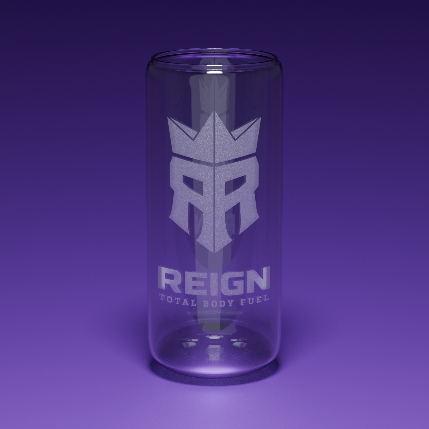 Reign Engraved Glass Can