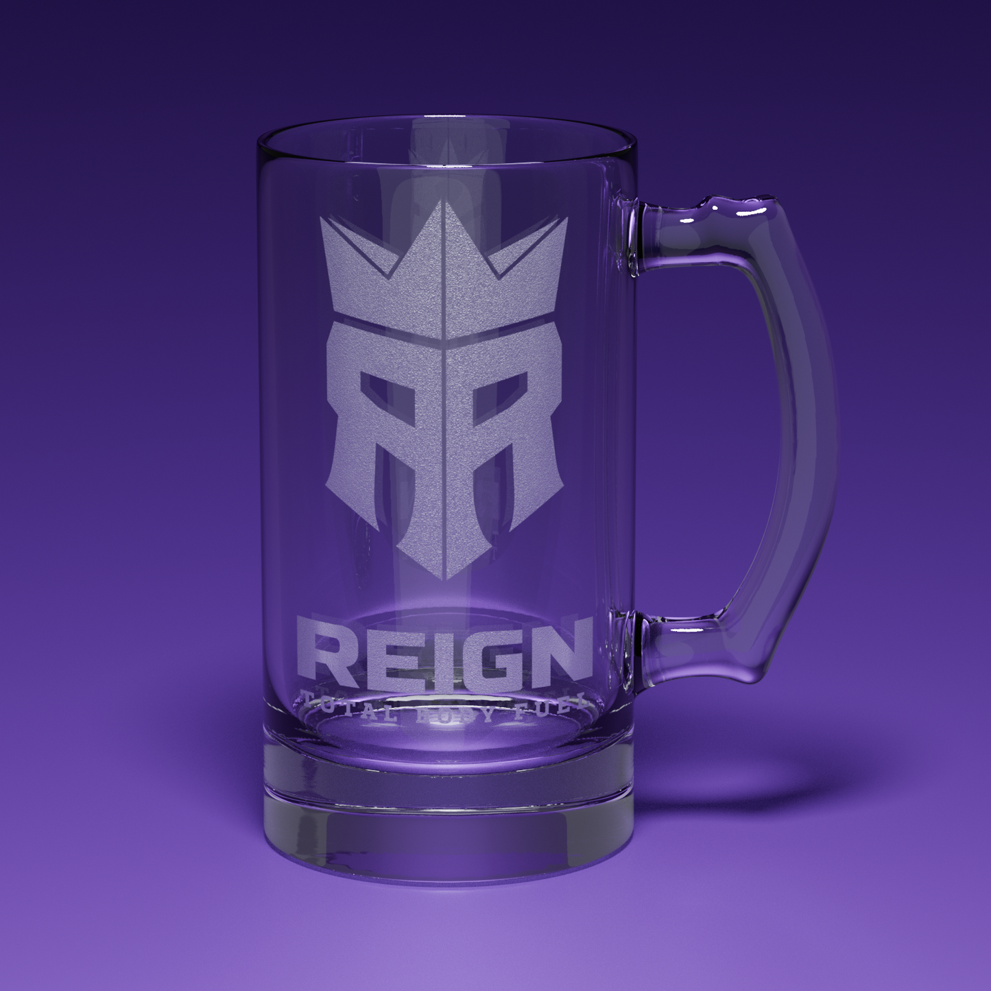 Reign Engraved Glass Stein