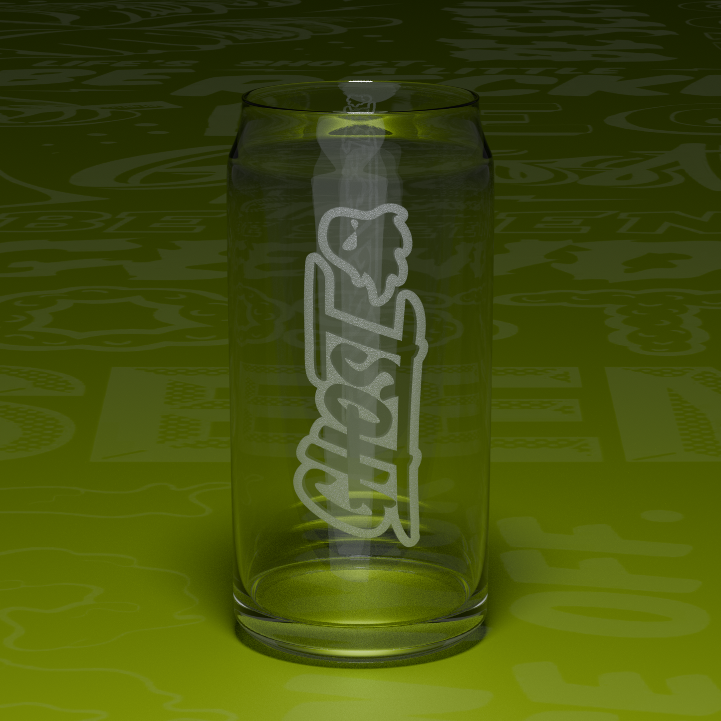 Ghost Engraved Glass Can (Legacy Edition)