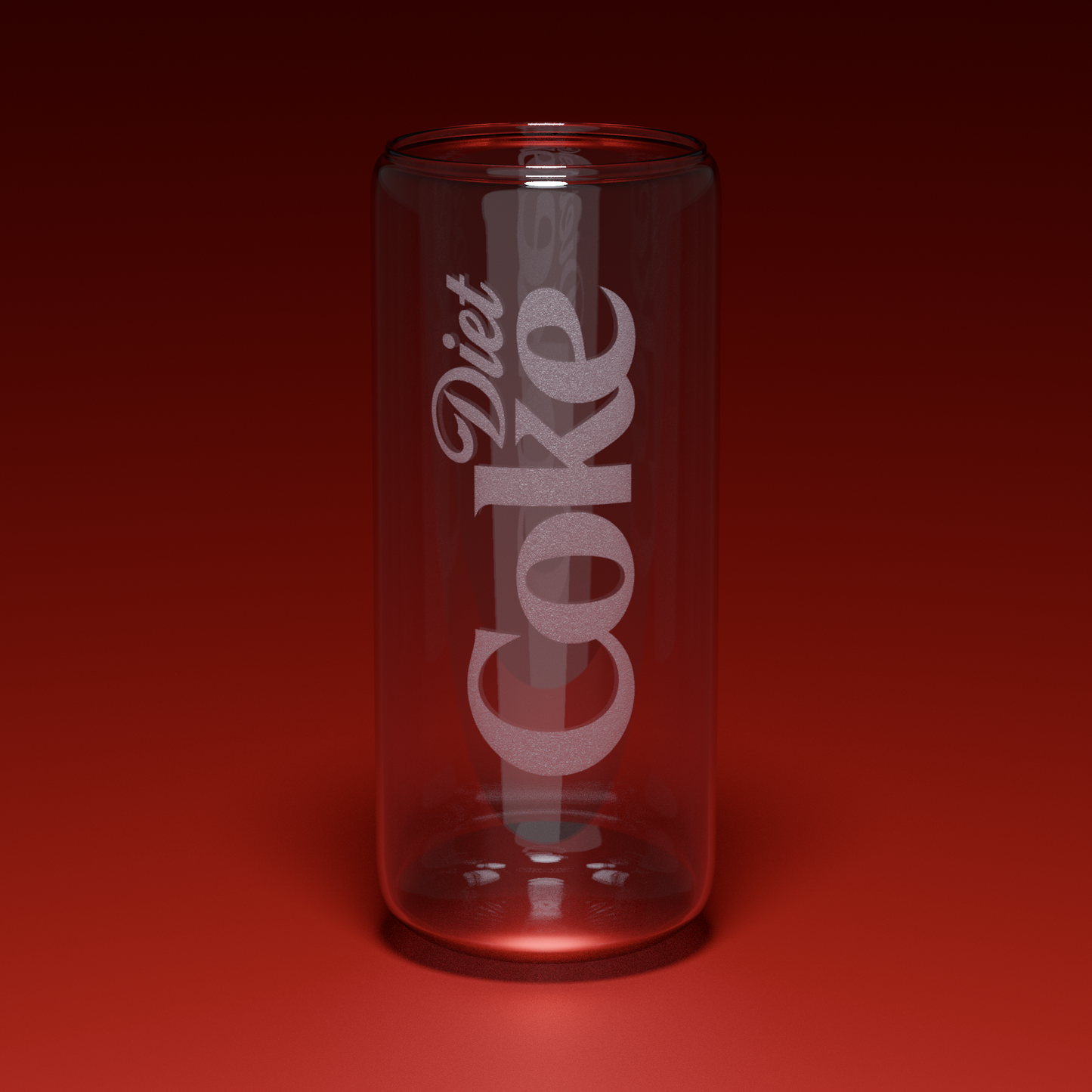 Diet Coke Engraved Glass Can