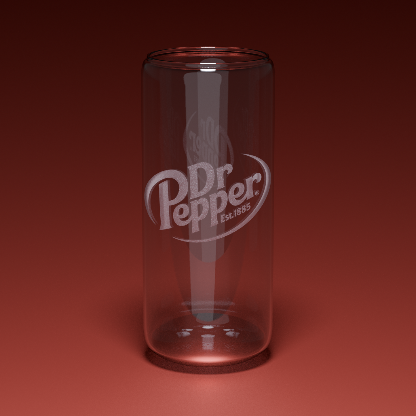 Dr Pepper Engraved Glass Can