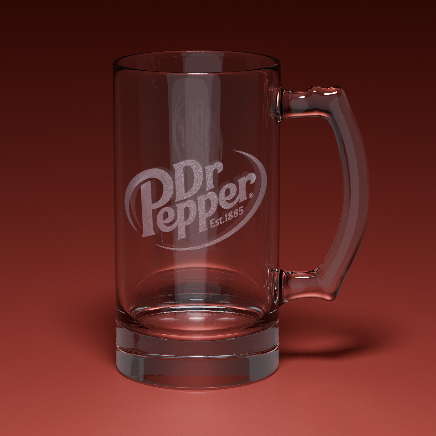 Dr. Pepper Engraved Glass Stein