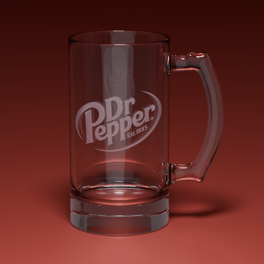 Dr. Pepper Engraved Glass Stein