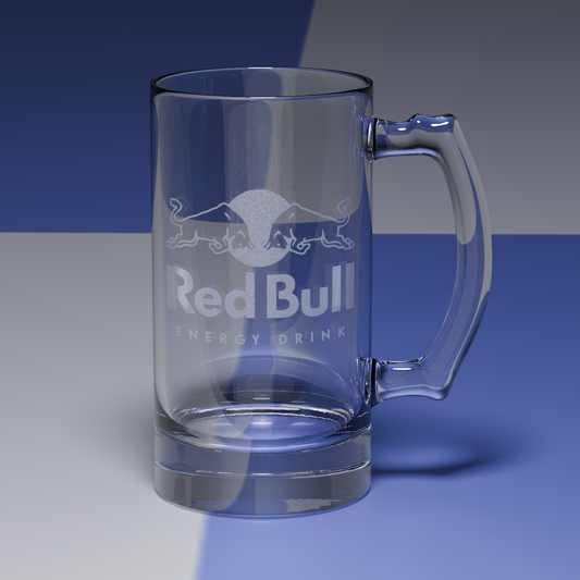 Redbull Engraved Glass Stein