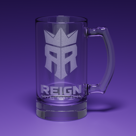 Reign Engraved Glass Stein