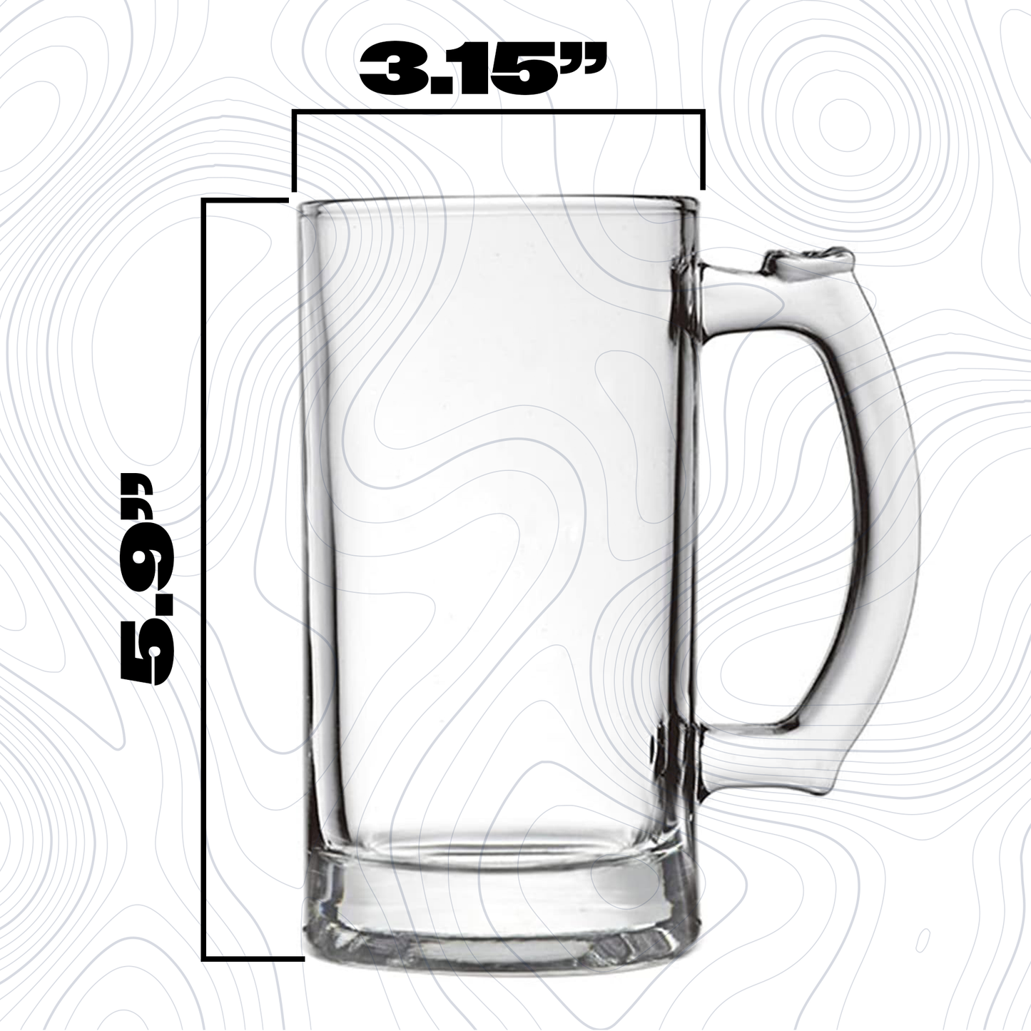 Custom glass beer stein engraved with the 'Celsius Energy' logo on an orange background